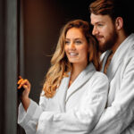 Beauty Home Μπουρνούζι με γιακά και strass Art 3090 M-L Λευκό