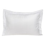 Beauty Home Ζεύγος μαξιλαροθήκες πλακέ Oxford Dobby Cotton Rich Blend Art 1381 53x73+5 Λευκό