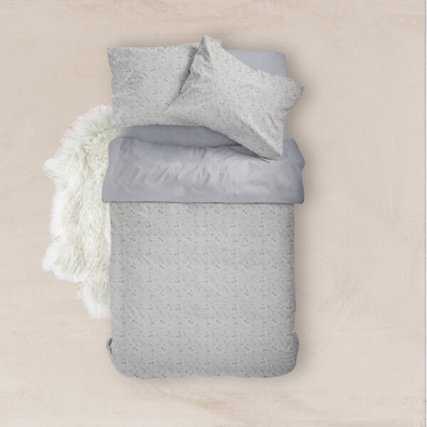 Σεντόνια Εμπριμέ Σετ Jasmine Γκρι Υπέρδιπλα Borea Home Textiles (2) 240 x 260 cm + (2) 50 x 70 cm