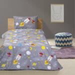 Beauty Home Σεντόνι μονό φωσφοριζέ με μαξιλαροθήκη Scope Art 6175 170x240 Γκρι - Image 3