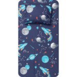 Σεντόνι Σετ 2ΤΜΧ Γαλαξίας Γκρι Μονό Borea Home Textiles