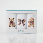 Ποτηρόπανα Κουζίνας Χριστουγεννιάτικα Bow Σετ 3ΤΜΧ Borea Home Textiles - Image 3