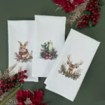 Ποτηρόπανα Κουζίνας Χριστουγεννιάτικα Candlelight Σετ 3ΤΜΧ Borea Home Textiles