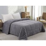 ΚΟΥΒΕΡΤΟΠΑΠΛΩΜΑ ΓΟΥΝΑ/FLANNEL ΥΠΕΡΔΙΠΛΟ 220X240 ADAM HOME (920) GREY
