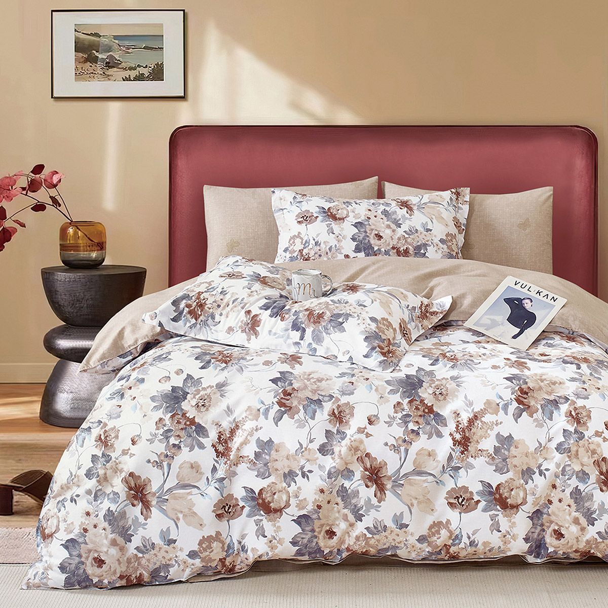 Beauty Home Σετ παπλωματοθήκη υπέρδιπλη Art 12603 Claudio 230χ250 Μπεζ,Γκρι