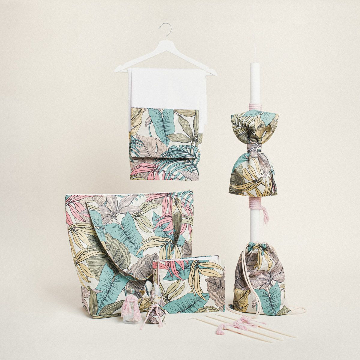 Beauty Home ΣΕΤ ΒΑΠΤΙΣΗΣ ΤΡΟΠΙΚΟ ΠΑΣΤΕΛ