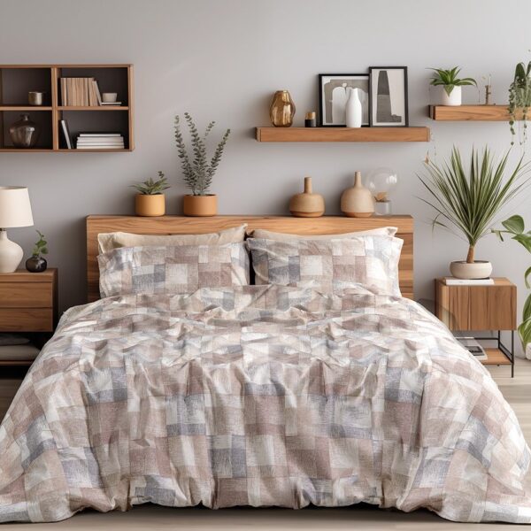 Beauty Home Σετ σεντόνια φανελένια υπέρδιπλα με λάστιχο Renoir Art 12338 170x200+32 Μπεζ