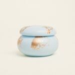 Beauty Home ΚΕΡΑΜΙΚΗ ΜΠΙΖΟΥΤΙΕΡΑ ΜΑΚΑΡΟΝ ΜΕ ΧΡΥΣΗ ΛΕΠΤΟΜΕΡΕΙΑ 6,5 x 5 cm ΓΚΡΙ / ΧΡΥΣΟ - Image 3