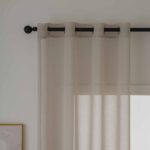 Beauty Home Κουρτίνα γάζα μονόχρωμη με 8 μεταλλικούς κρίκους Sharp Art 8448 140x270 Άμμου - Image 5