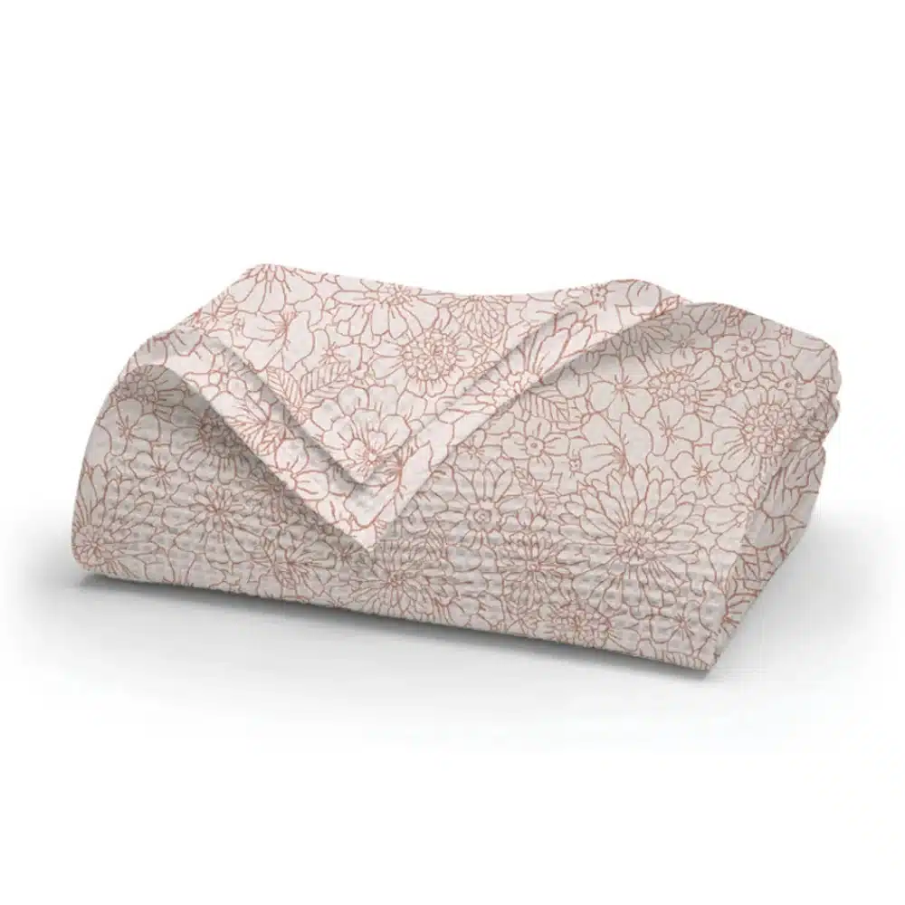 Κουβέρτα Πικέ Bloom Ροζέ Μονή Borea Home Textiles 160 x 240 cm