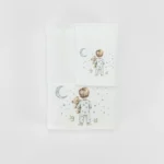 Πετσέτες Σετ 2ΤΜΧ Goodnight Λευκό-Πετρόλ Borea Home Textiles - Image 4