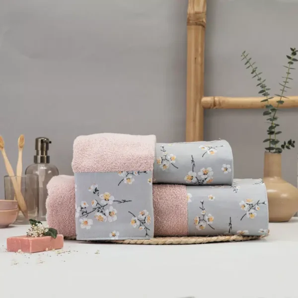 Πετσέτες Σετ 3ΤΜΧ Jasmine Borea Home Textiles 70 x 140 / 50 x 90 / 30 x 50 cm
