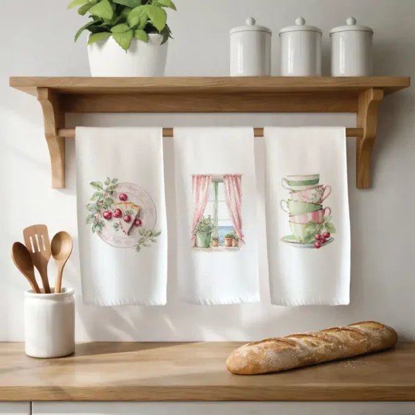 Ποτηρόπανα Κουζίνας Cherries Σετ 3ΤΜΧ Borea Home Textiles (3) 50 x 70 cm