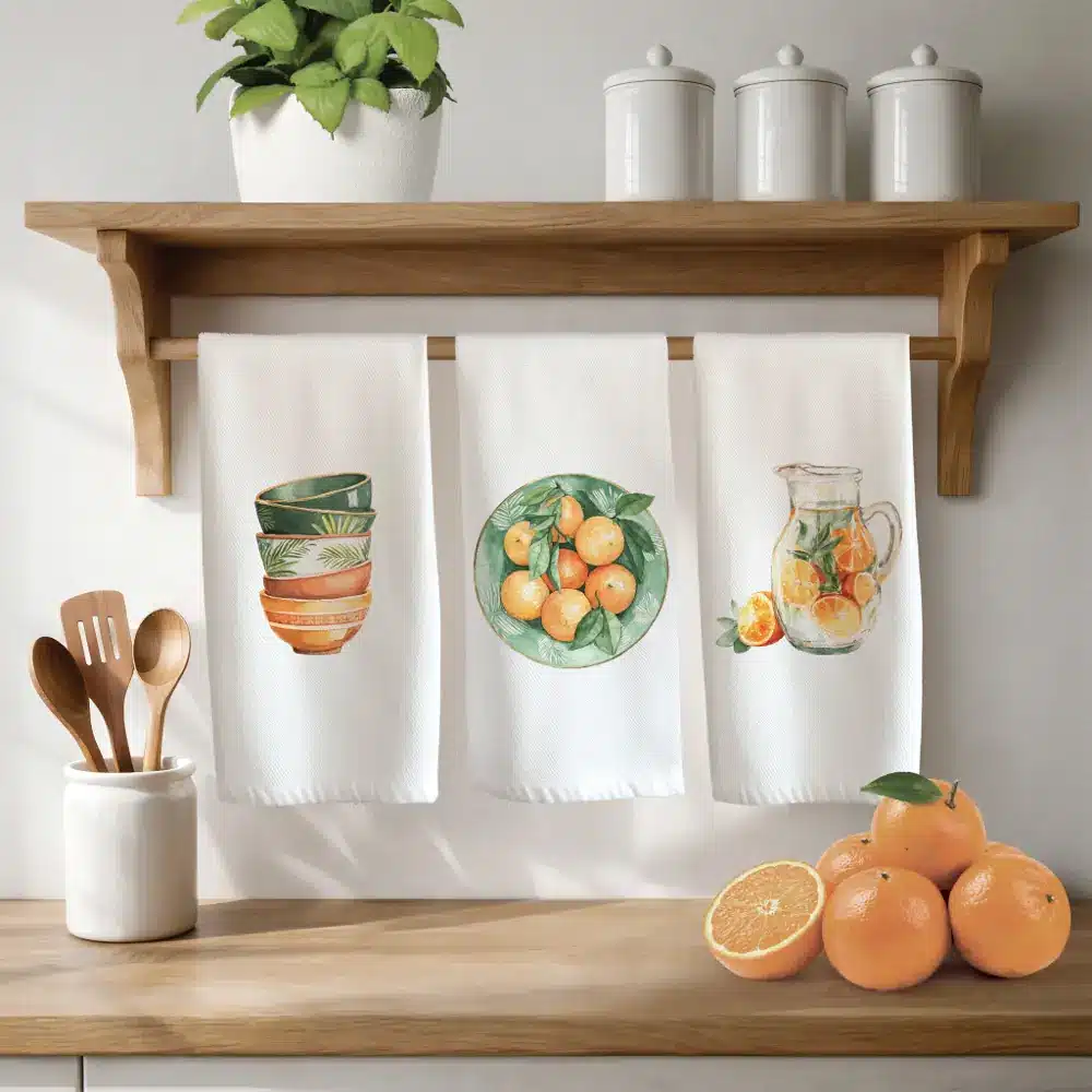 Ποτηρόπανα Κουζίνας Oranges Σετ 3ΤΜΧ Borea Home Textiles (3) 50 x 70 cm