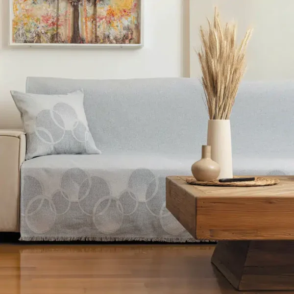 Ριχτάρι Βαμβακερό Τετραθέσιο Κύκλοι Borea Home Textiles 180 x 350 cm