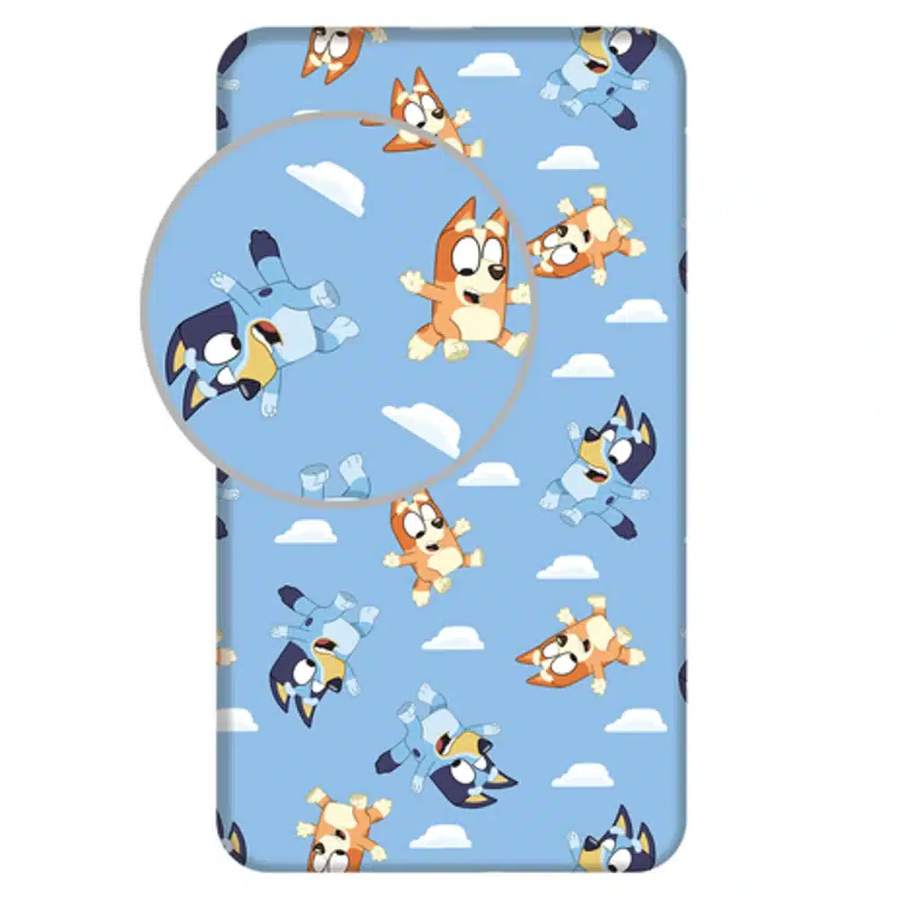 Σεντόνι Βαμβακερό Bluey Μονό Με Λάστιχο Borea Home Textiles 90 x 200 cm + 25 cm