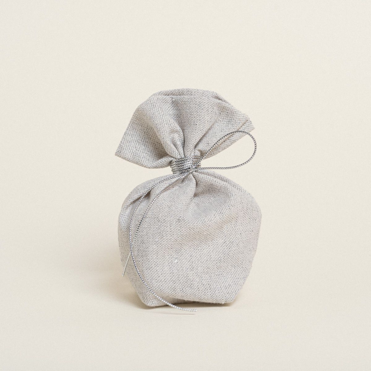 Beauty Home ΠΟΥΓΚΙ ΜΕ ΒΑΣΗ 8 x 12 cm  ΓΚΡΙ ΑΣΗΜΙ LUREX