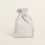 Beauty Home ΠΟΥΓΚΙ ΜΕ ΚΟΡΔΟΝΙ 12 x 17 cm  ΓΚΡΙ ΑΣΗΜΙ LUREX