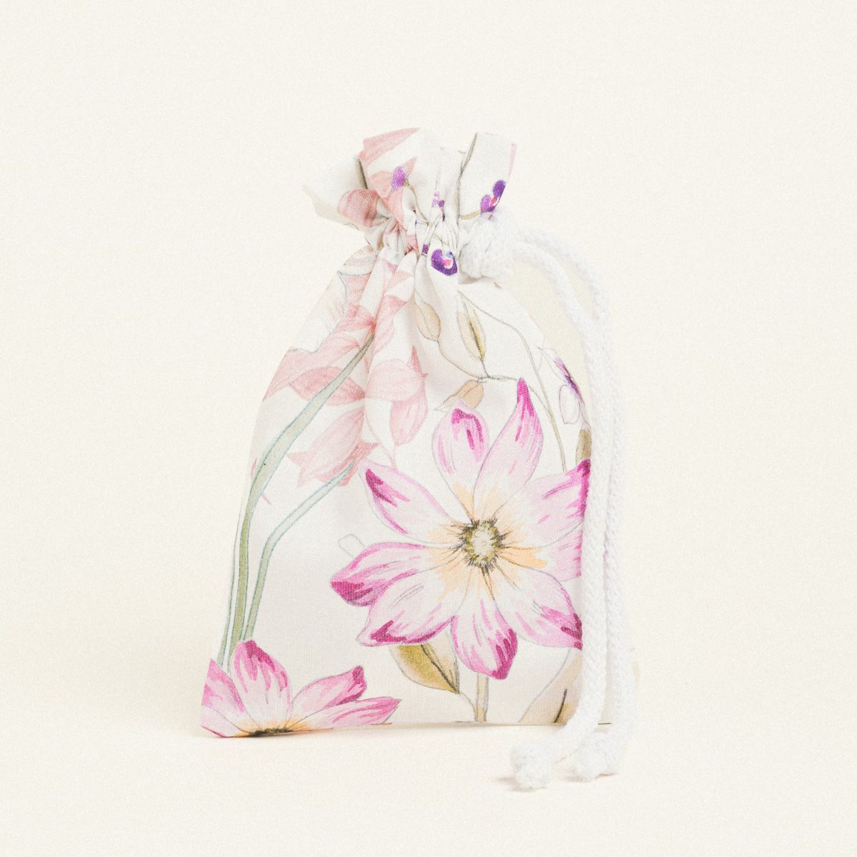 Beauty Home ΠΟΥΓΚΙ ΜΕ ΚΟΡΔΟΝΙ 12 x 17 cm ΠΟΠΛΙΝΑ ΑΝΘΗ ΣΕ ΛΙΛΑ ΑΠΟΧΡΩΣΕΙΣ