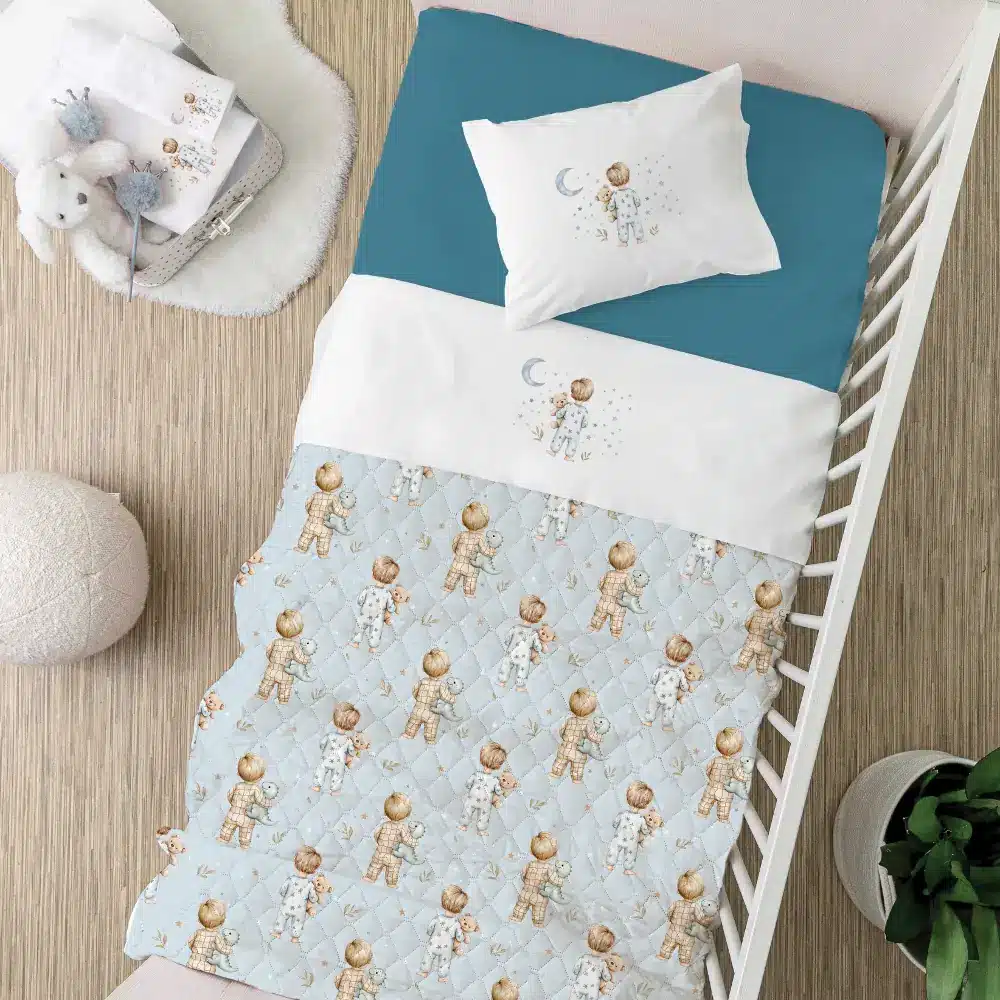 Κουβερλί Κούνιας Goodnight Σιέλ Borea Home Textiles 110 x 140 cm