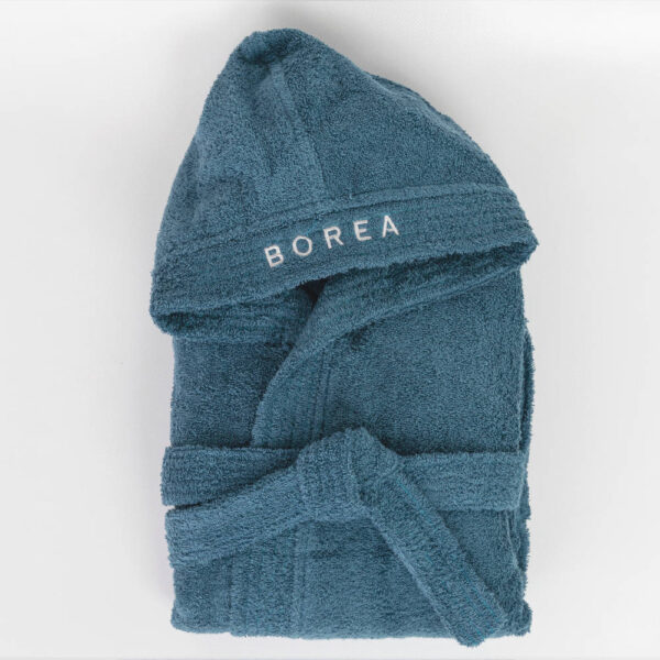 Μπουρνούζι Εφηβικό Με Κουκούλα Teenager Πετρόλ Borea Home Textiles (15-16)