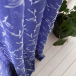 Κουρτίνα με τρουκς 140x280cm GOFIS HOME  Leaf Marine Blue 535/ 09 - Image 2