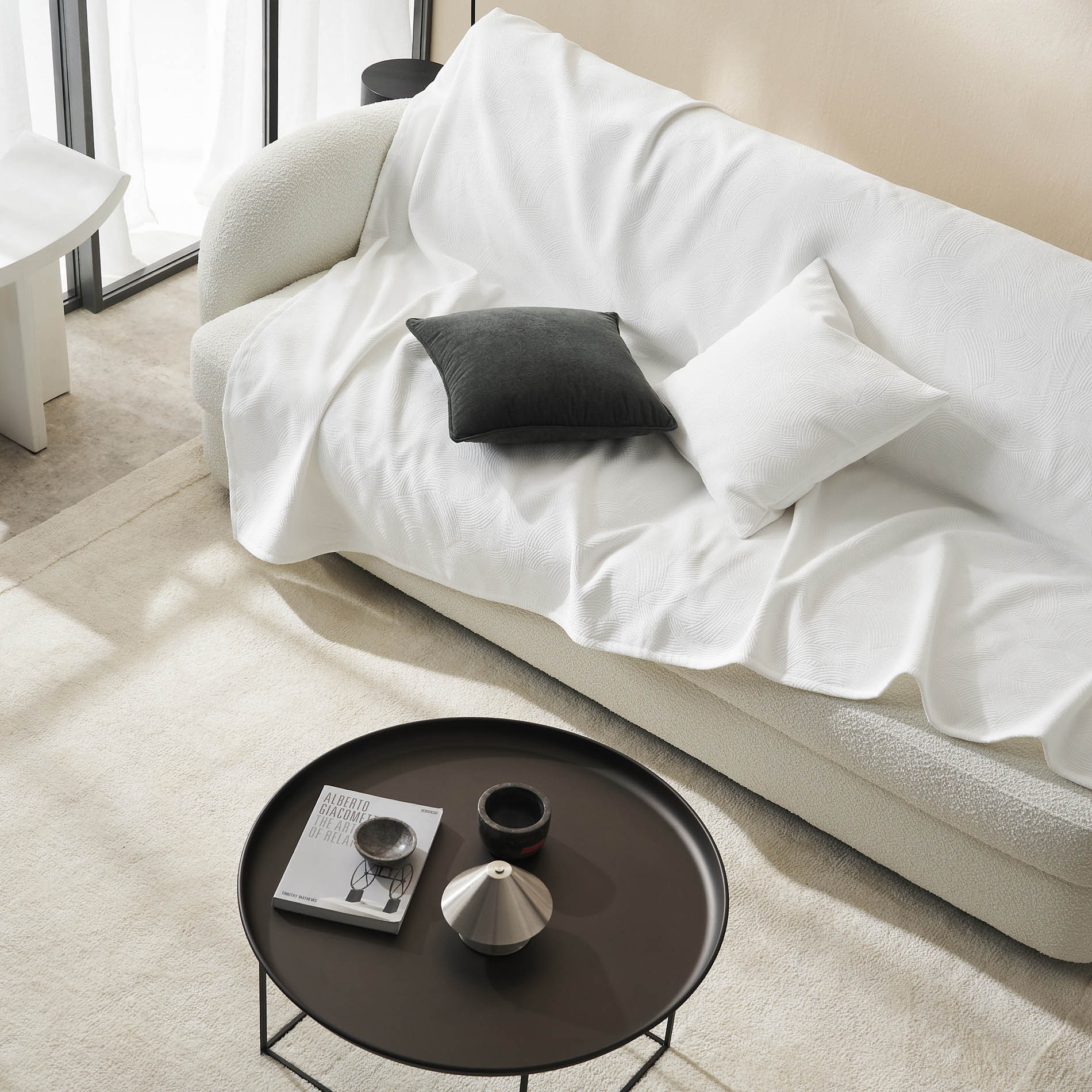 2007447326227 Ριχτάρι Τριθέσιου 180x310cm GOFIS HOME Nimbus Polar White 447/26 - Image 1