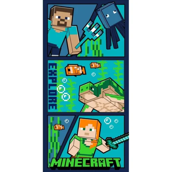 Πετσέτα Θαλάσσης Microfiber Minecraft Borea Home Textiles 70 x 140 cm