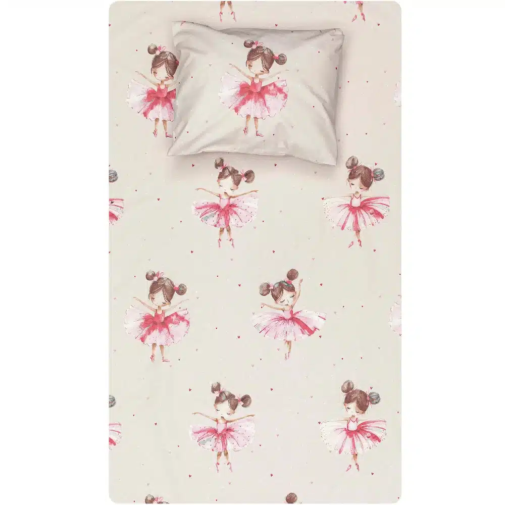 Σεντόνι Σετ 2ΤΜΧ Balletto Moνό Με Λάστιχο Borea Home Textiles 100 x 200 cm + 25 cm + 50 x 70 cm