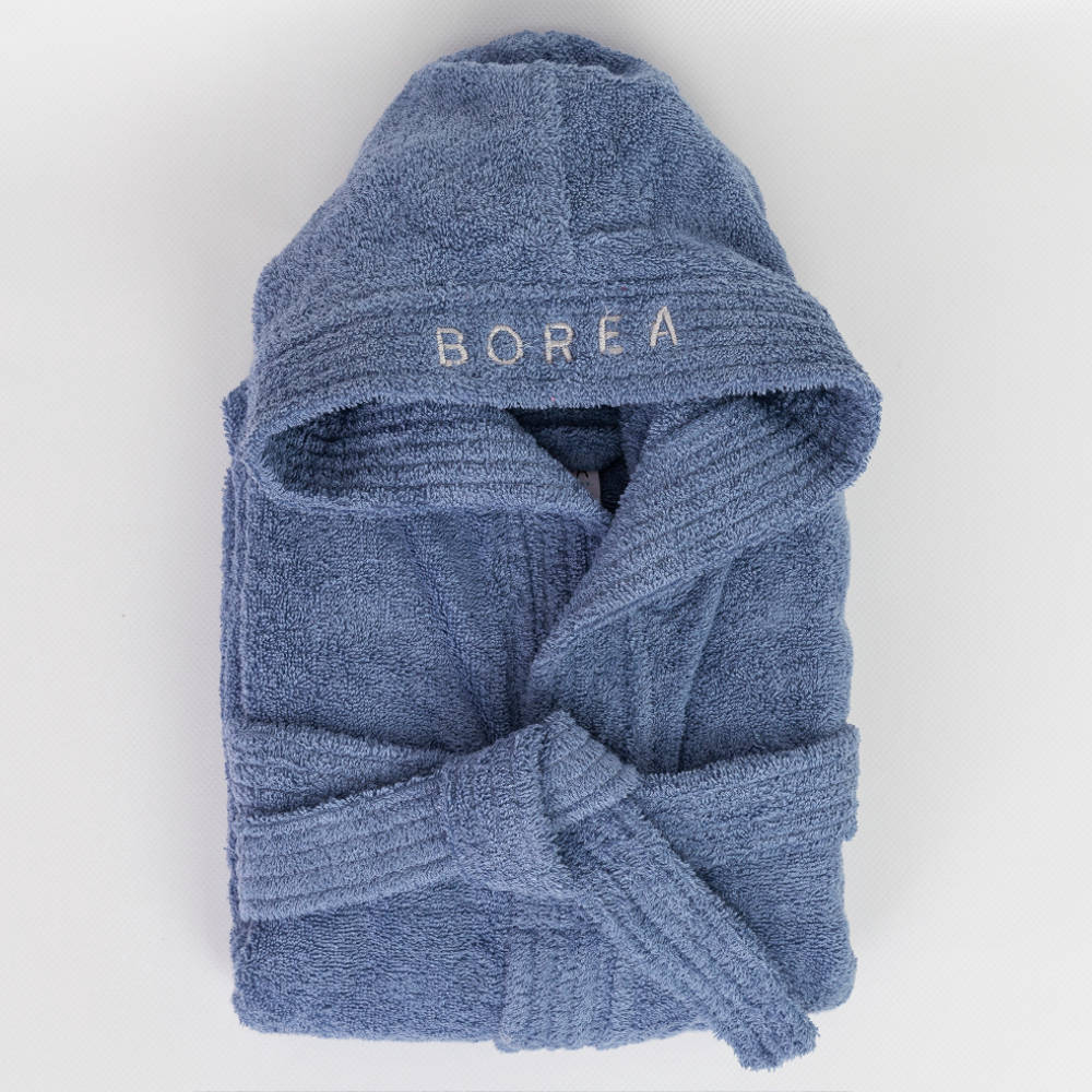 Μπουρνούζι Εφηβικό Με Κουκούλα Teenager Μπλε Borea Home Textiles (15-16)