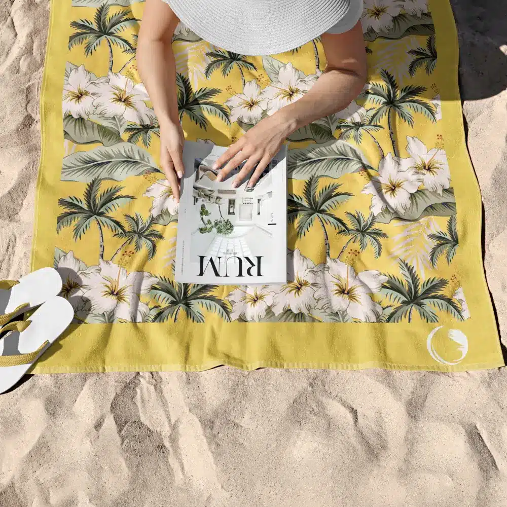 Πετσέτα Θαλάσσης Microfiber Quick Dry Hibiscus Borea Home Textiles 90 x 180 cm